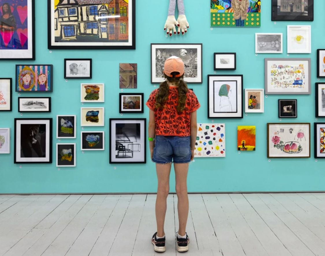 Girl viewing an exhibition
